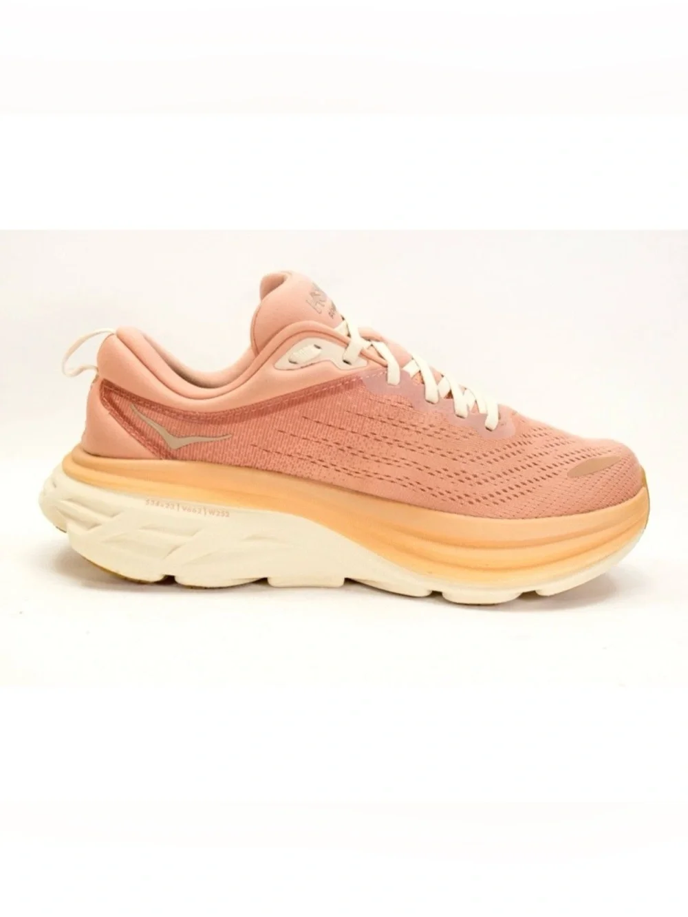 Hoka One One Bondi 8 Womens Size US 8 B Sandstone Cream Comfort Running Shoes - Picture 3 of 13